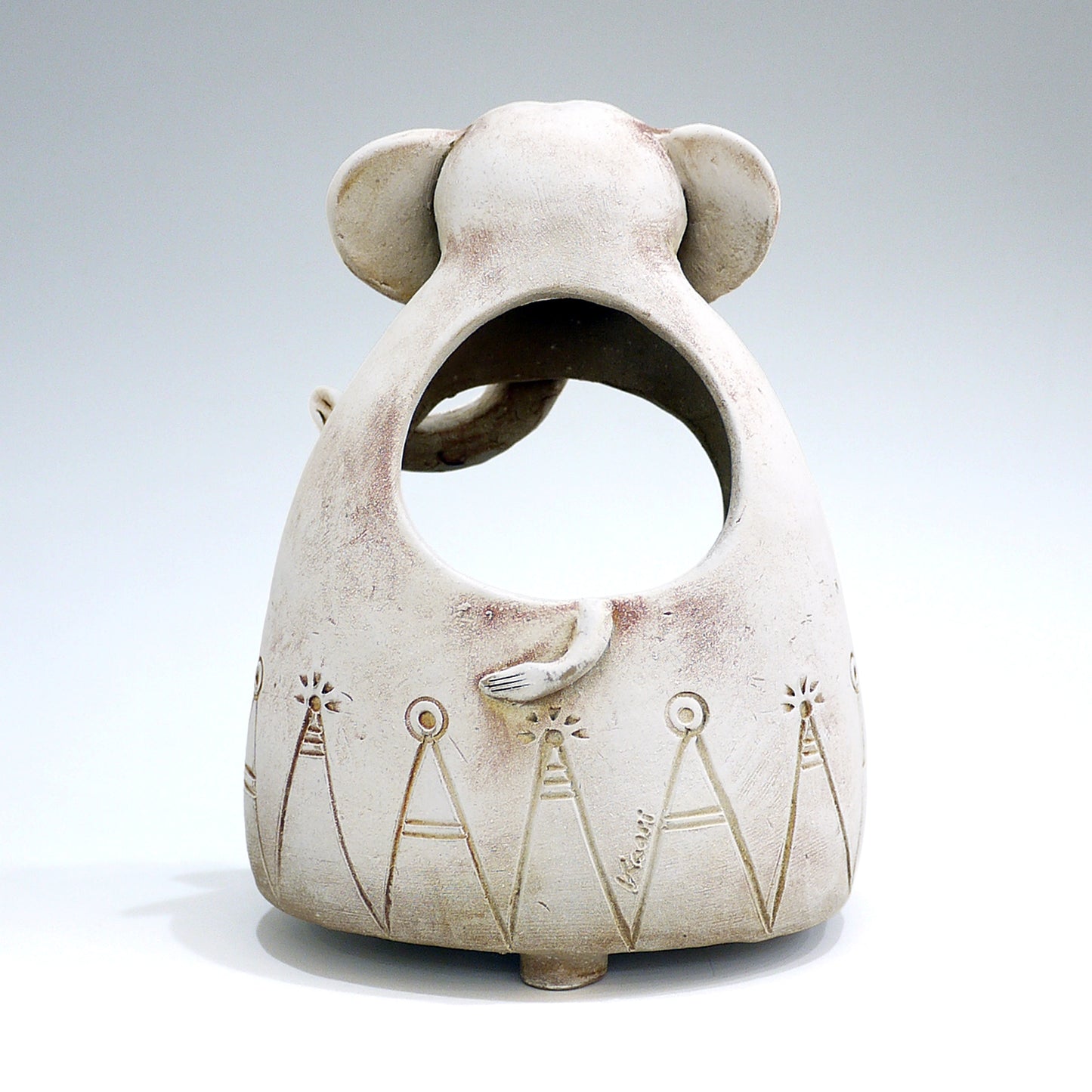 Handmade Ceramic Elephant Planter, Unique Japanese Pottery Flower Vase for Indoor Plants