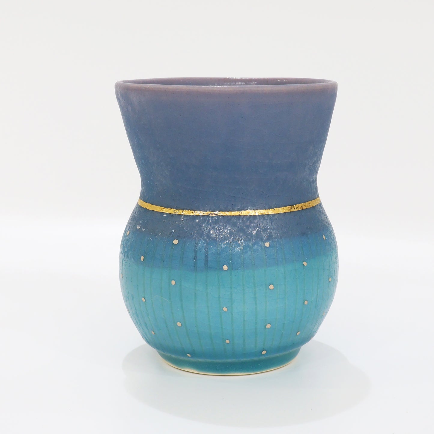 Kasama Ware Blue Sake Cup | Handcrafted Japanese Porcelain | Signed Art Box | Koichi Iinuma | Sake up | Made in Japan