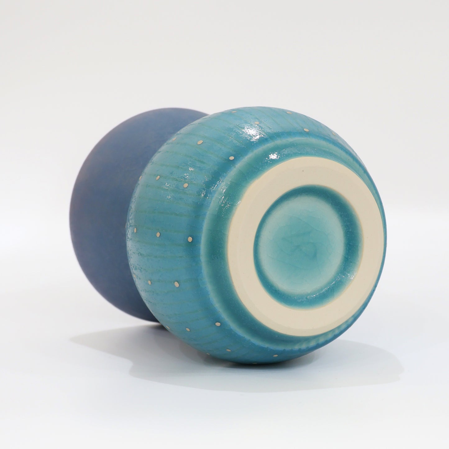 Kasama Ware Blue Sake Cup | Handcrafted Japanese Porcelain | Signed Art Box | Koichi Iinuma | Sake up | Made in Japan