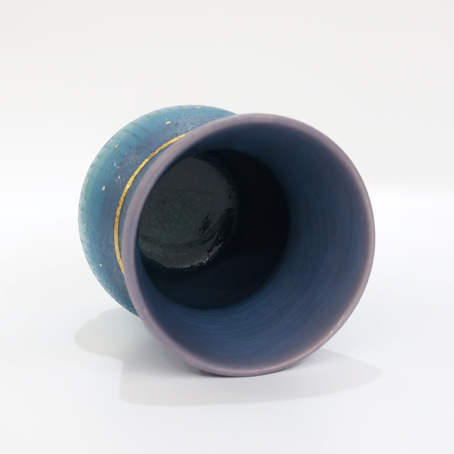 Kasama Ware Blue Sake Cup | Handcrafted Japanese Porcelain | Signed Art Box | Koichi Iinuma | Sake up | Made in Japan