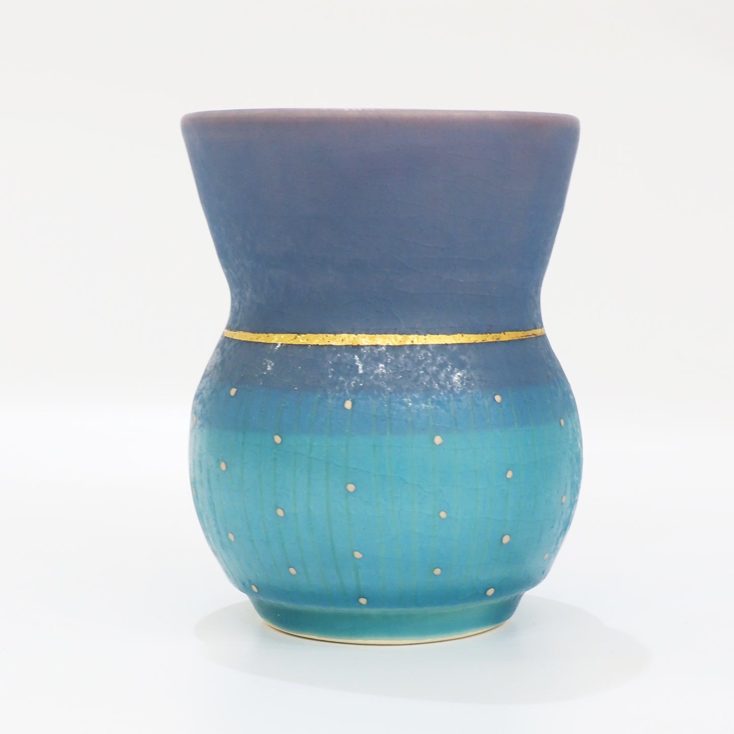 Kasama Ware Blue Sake Cup | Handcrafted Japanese Porcelain | Signed Art Box | Koichi Iinuma | Sake up | Made in Japan