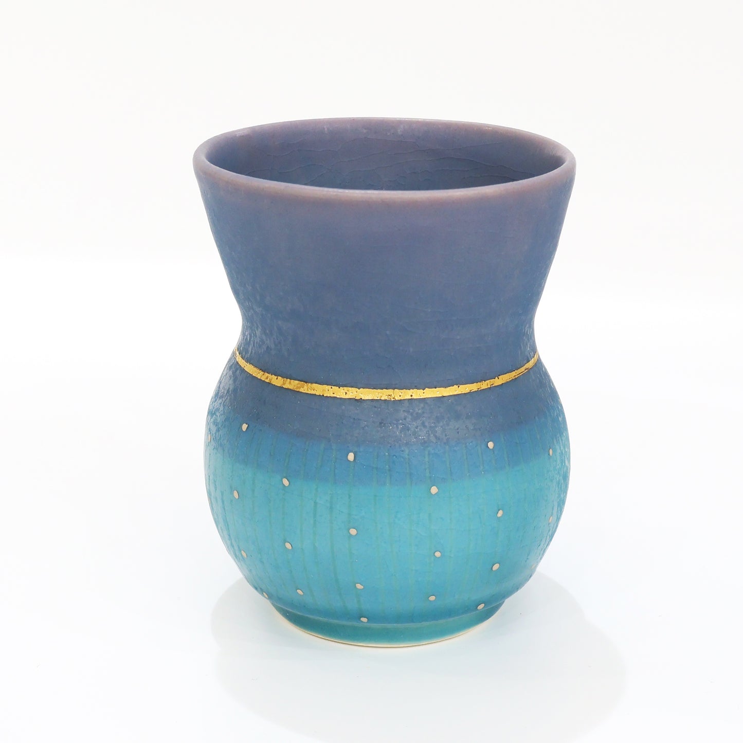 Kasama Ware Blue Sake Cup | Handcrafted Japanese Porcelain | Signed Art Box | Koichi Iinuma | Sake up | Made in Japan