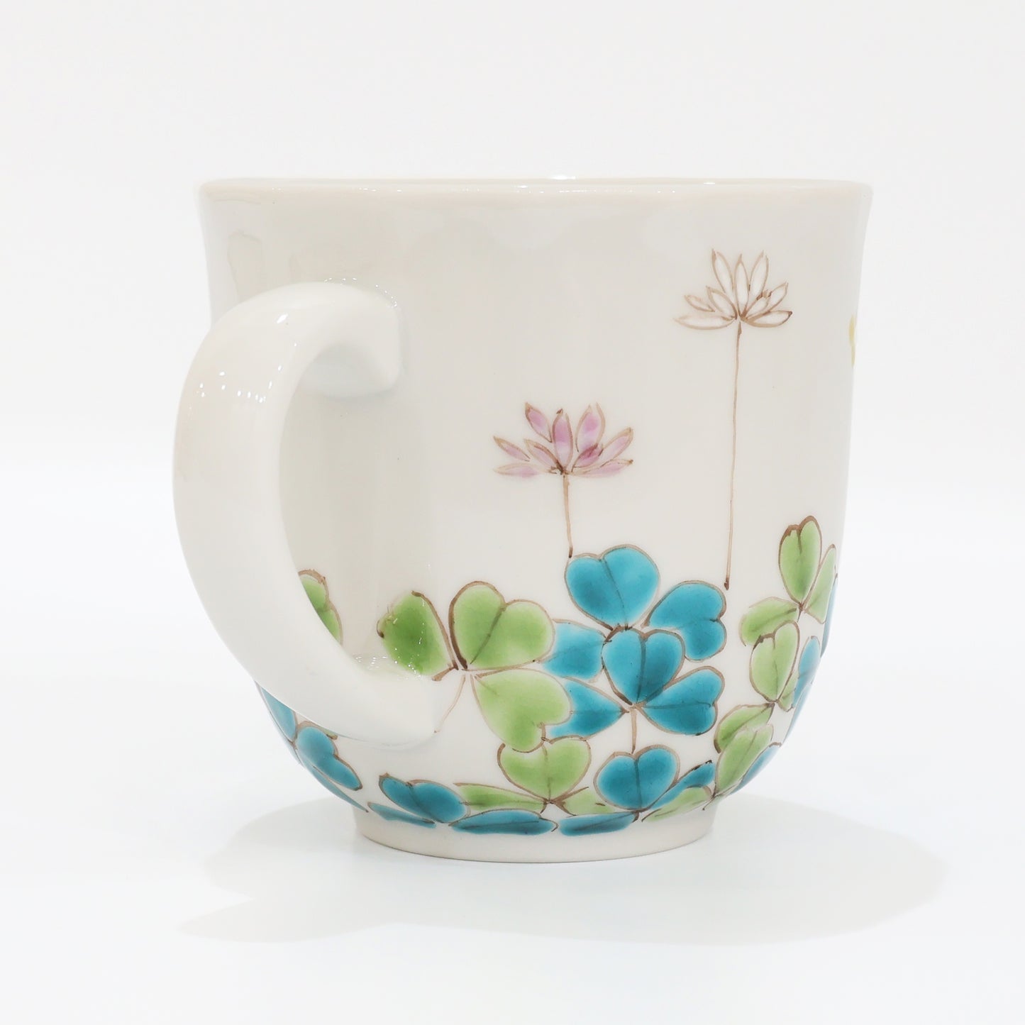 Kutani Ware | Japanese Mug | Alpaca Mug | Coffee Mug | Handmade Mug | Animal Mug | Clover Mug | Gift for Tea Lover |  Cute Mug | Floral Mug | Made in Japan