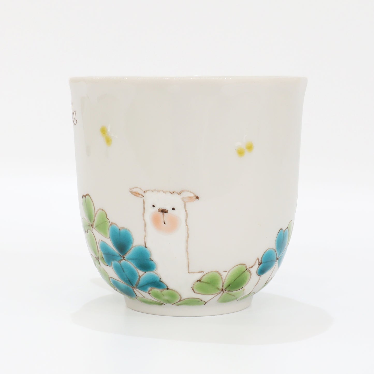 Kutani Ware "Sea & Meadow" Pair Mugs | Handcrafted Japanese Ceramic Cups | Alpaca, Clover & Sea Animals | Made in Japan