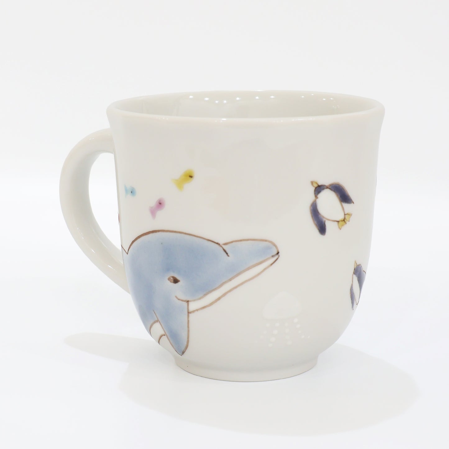Kutani Ware | Japanese Mug | Ocean Mug | Dolphin Mug | Penguin Mug | Jellyfish Mug | Clownfish Mug | Coffee Mug | Tea Cup | Japanese Pottery | Handmade Mug | Hand Painted | Made in Japan | Animal Mug