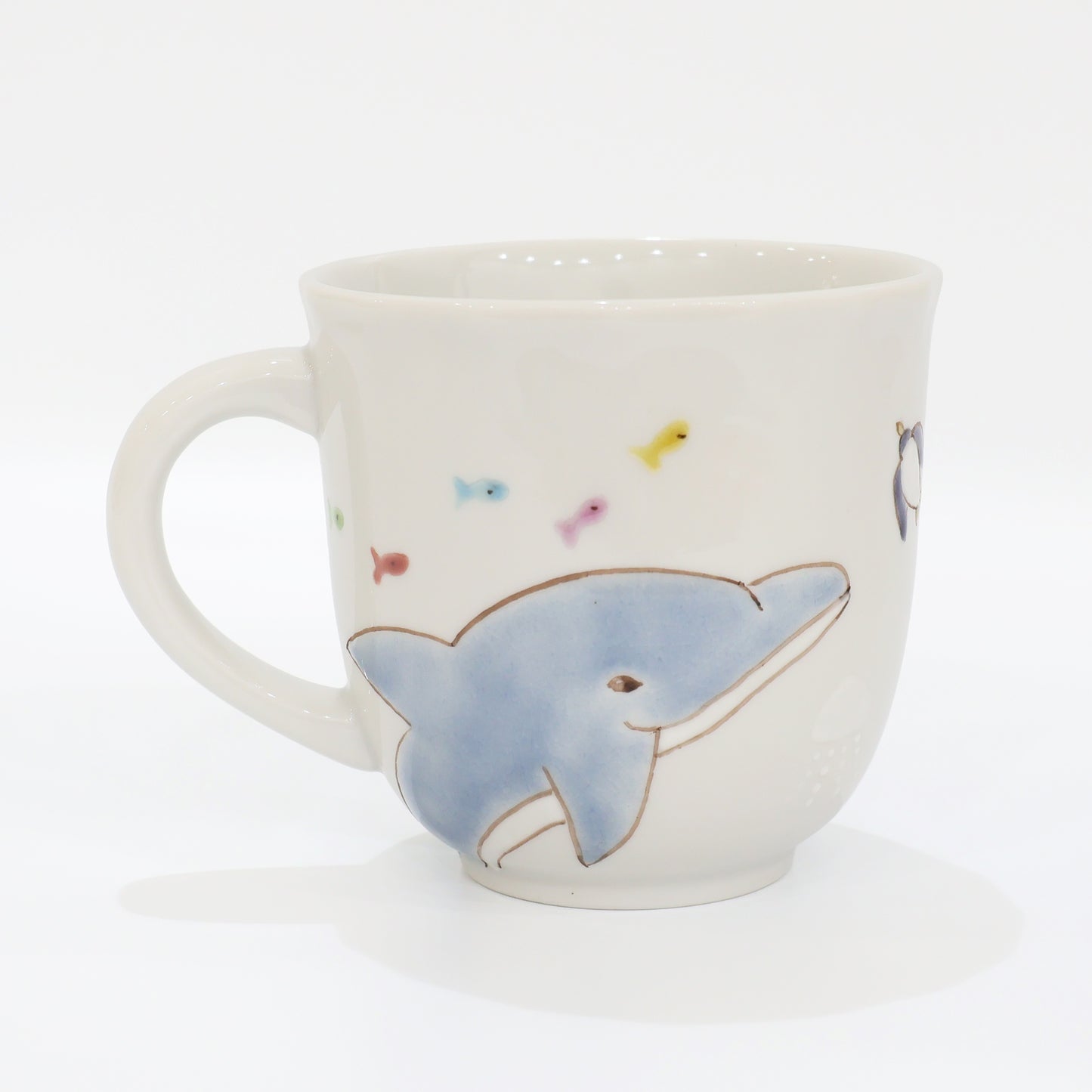 Kutani Ware | Japanese Mug | Ocean Mug | Dolphin Mug | Penguin Mug | Jellyfish Mug | Clownfish Mug | Coffee Mug | Tea Cup | Japanese Pottery | Handmade Mug | Hand Painted | Made in Japan | Animal Mug