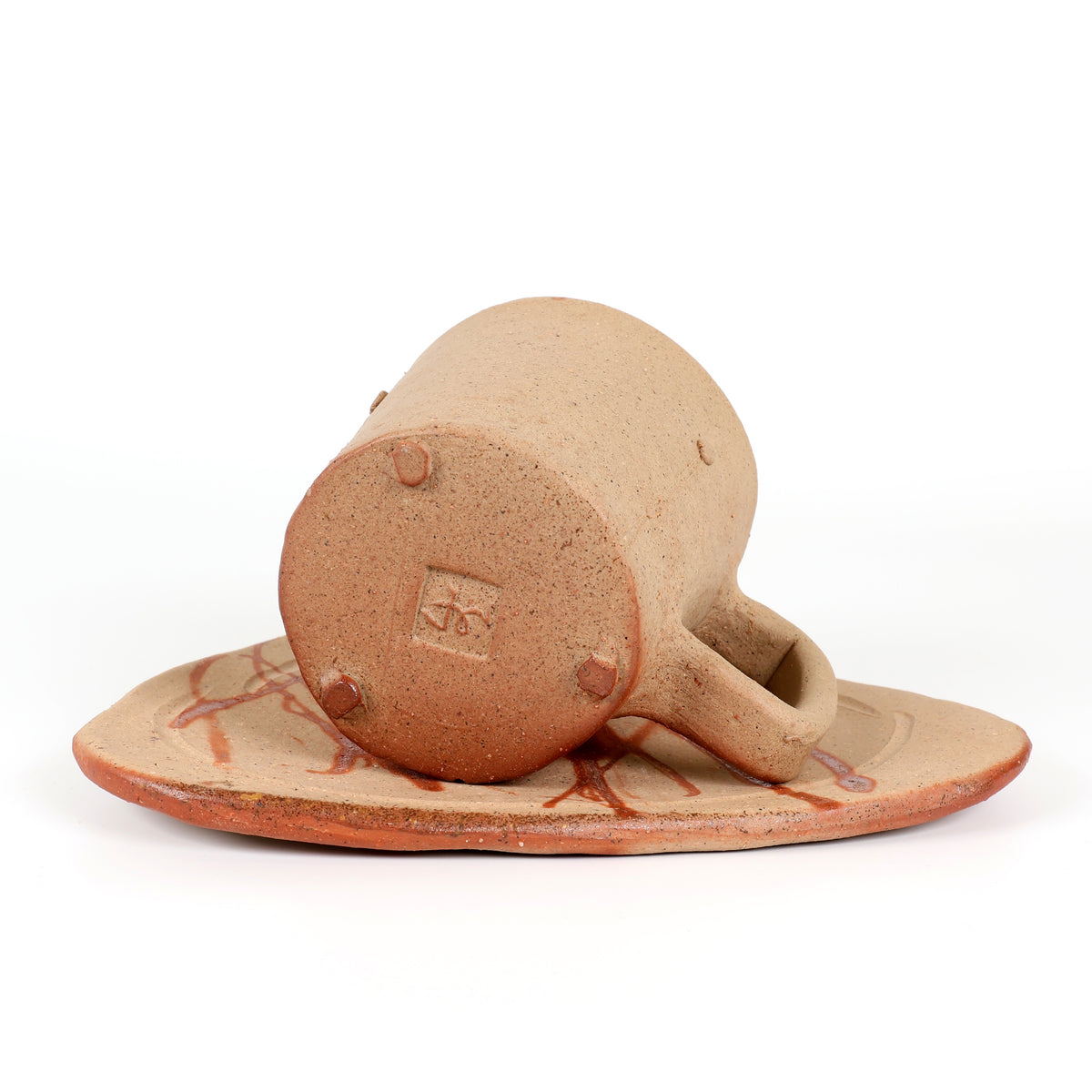 Bizen Ware | Japanese Handmade Pottery | Bizen-yaki Coffee Cup & Saucer | Japanese Ceramic Coffee Set | Hidasuki Pottery | Unglazed Stoneware | Traditional Japanese Tableware | Yayoi Shimizu | Made in Japan