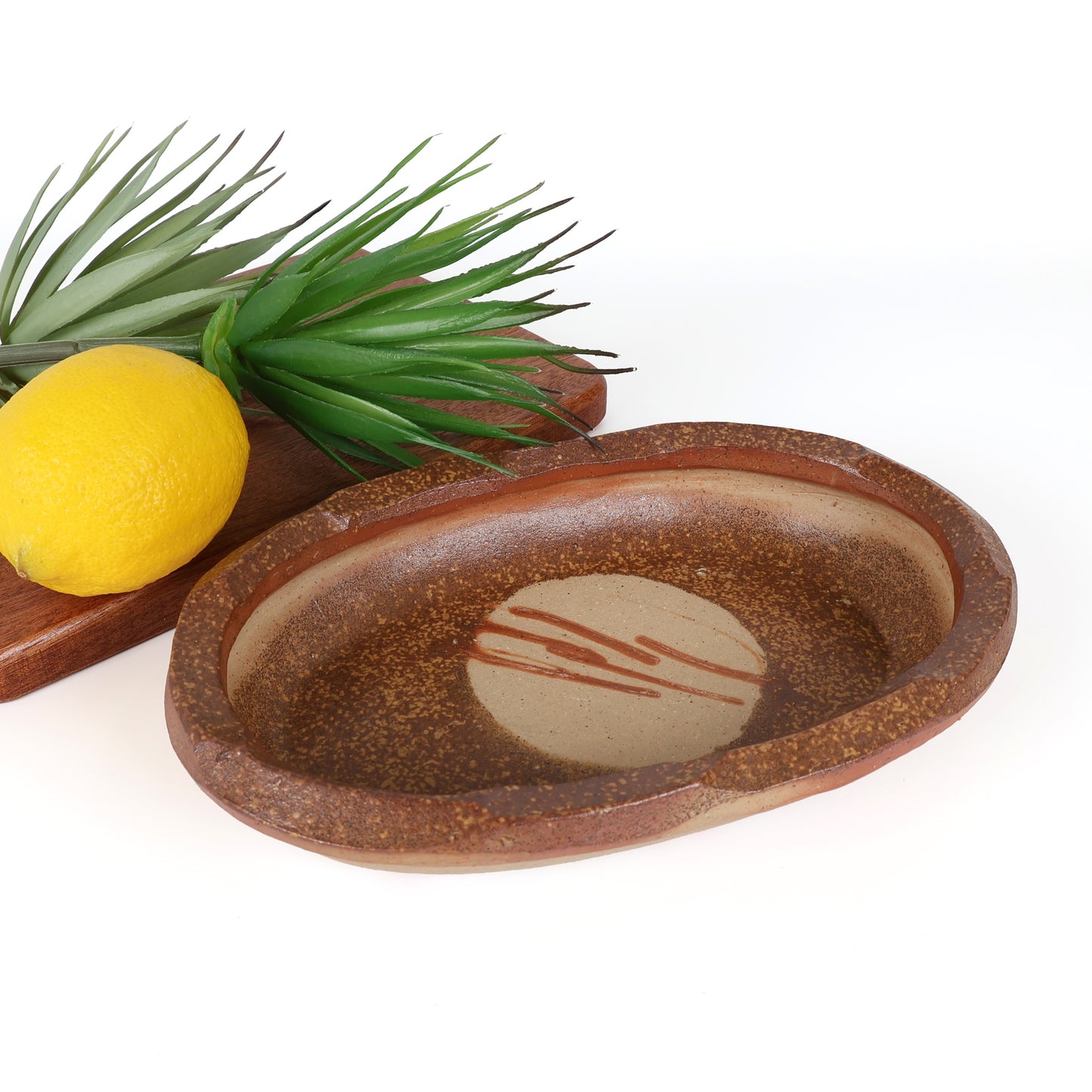 Bizen Ware | Bizen-yaki Japanese Pottery | Handmade Botamochi Oval Serving Bowl | Traditional Japanese Ceramic Dish | Unglazed Stoneware | Yayoi Shimizu | Made in Japan
