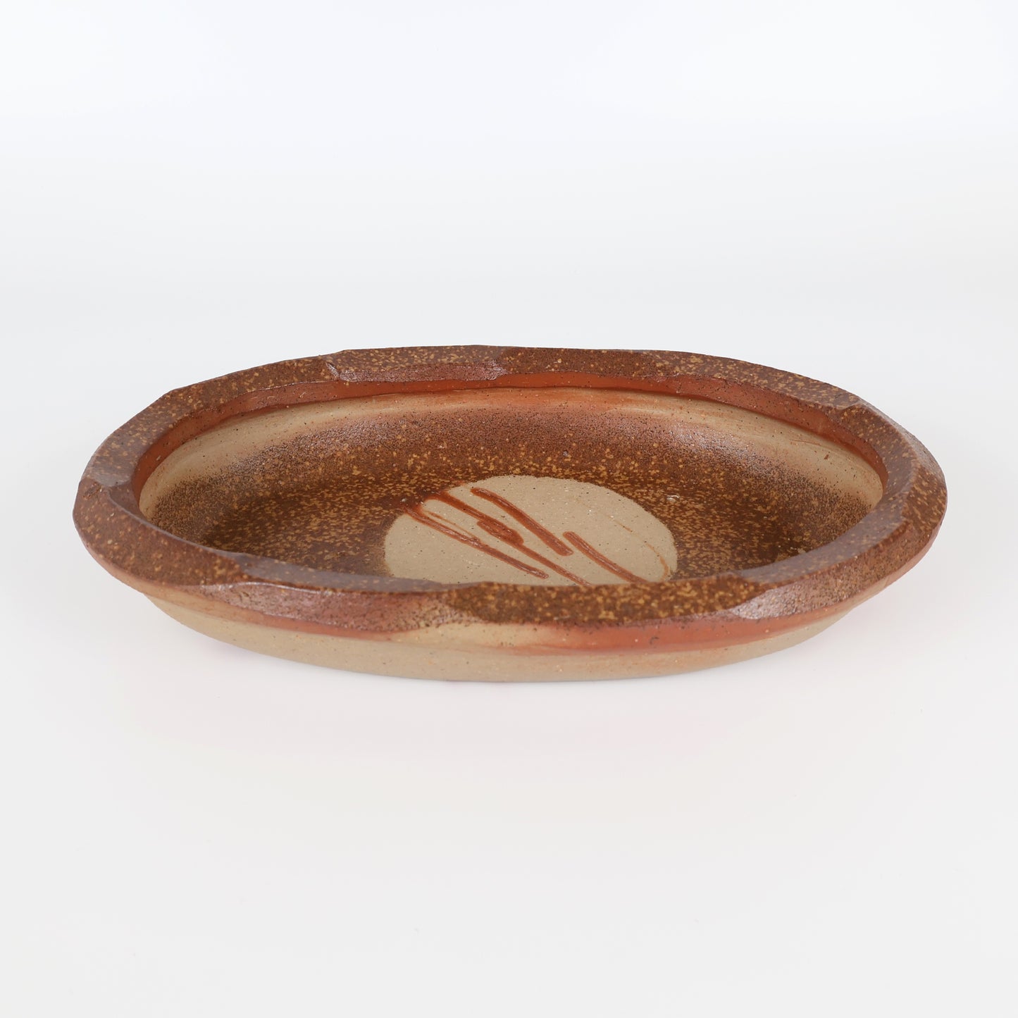 Bizen Ware | Bizen-yaki Japanese Pottery | Handmade Botamochi Oval Serving Bowl | Traditional Japanese Ceramic Dish | Unglazed Stoneware | Yayoi Shimizu | Made in Japan