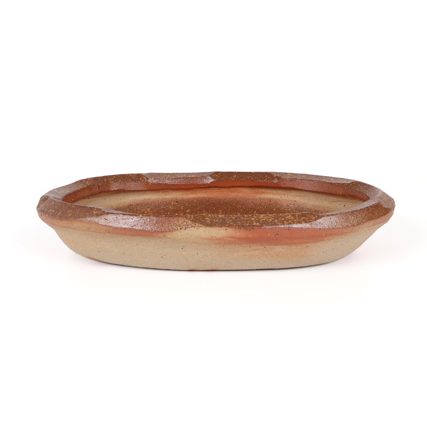 Bizen Ware | Bizen-yaki Japanese Pottery | Handmade Botamochi Oval Serving Bowl | Traditional Japanese Ceramic Dish | Unglazed Stoneware | Yayoi Shimizu | Made in Japan