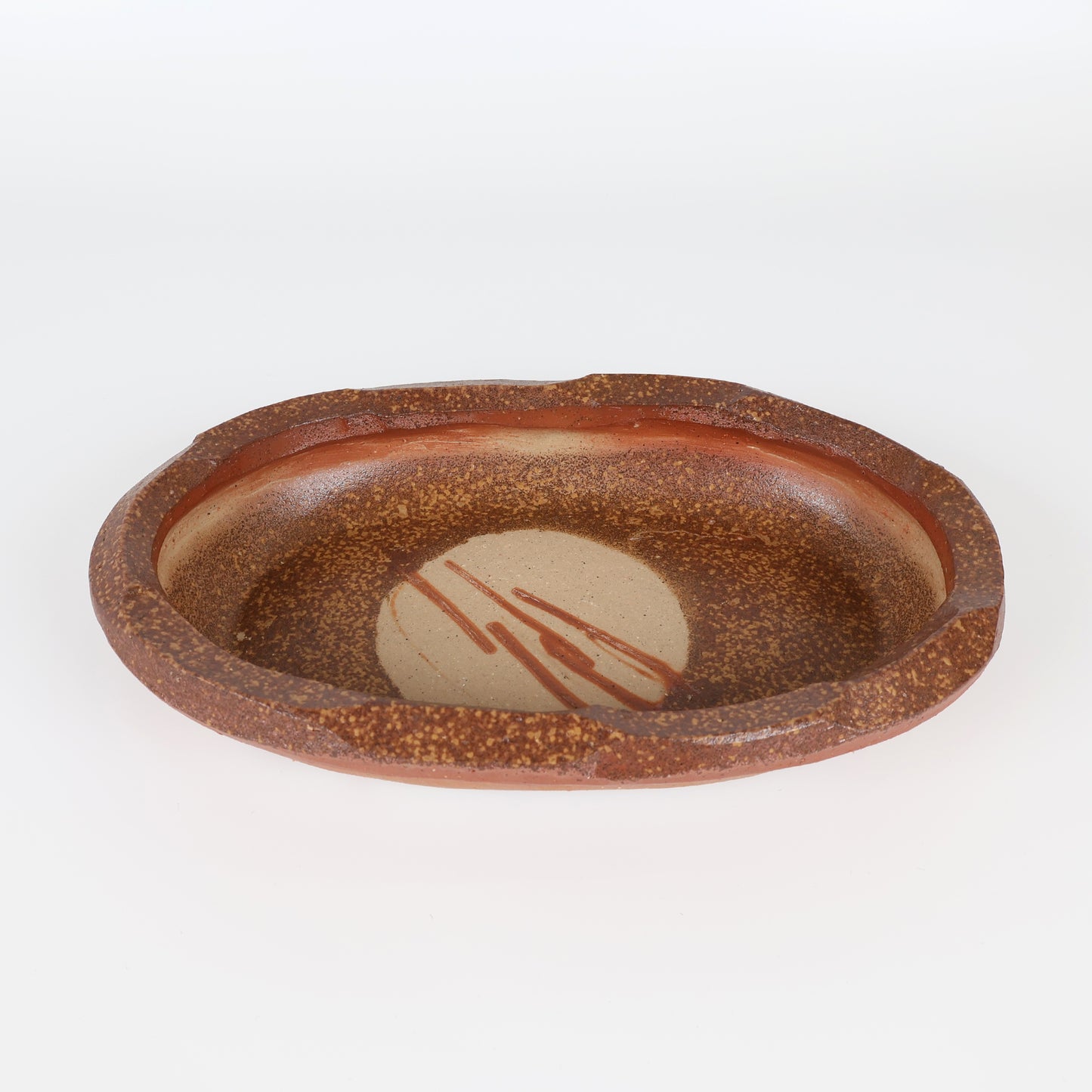 Bizen Ware | Bizen-yaki Japanese Pottery | Handmade Botamochi Oval Serving Bowl | Traditional Japanese Ceramic Dish | Unglazed Stoneware | Yayoi Shimizu | Made in Japan