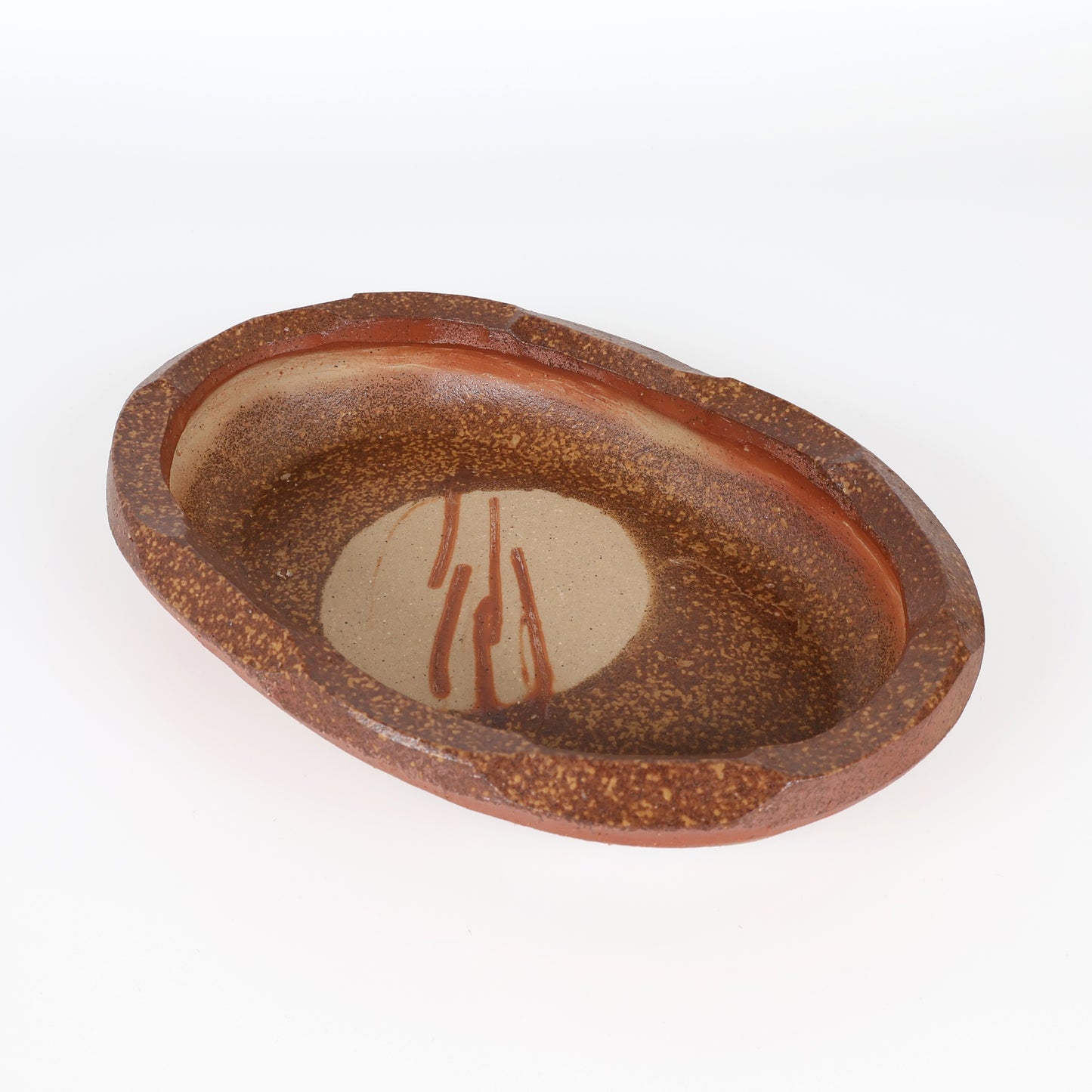 Bizen Ware | Bizen-yaki Japanese Pottery | Handmade Botamochi Oval Serving Bowl | Traditional Japanese Ceramic Dish | Unglazed Stoneware | Yayoi Shimizu | Made in Japan