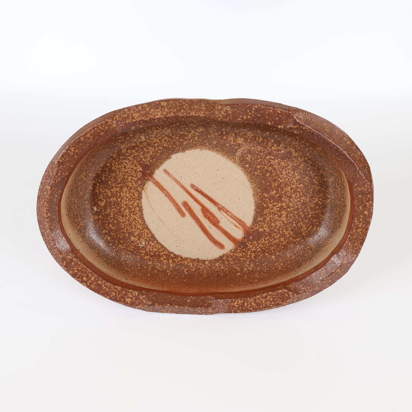 Bizen Ware | Bizen-yaki Japanese Pottery | Handmade Botamochi Oval Serving Bowl | Traditional Japanese Ceramic Dish | Unglazed Stoneware | Yayoi Shimizu | Made in Japan