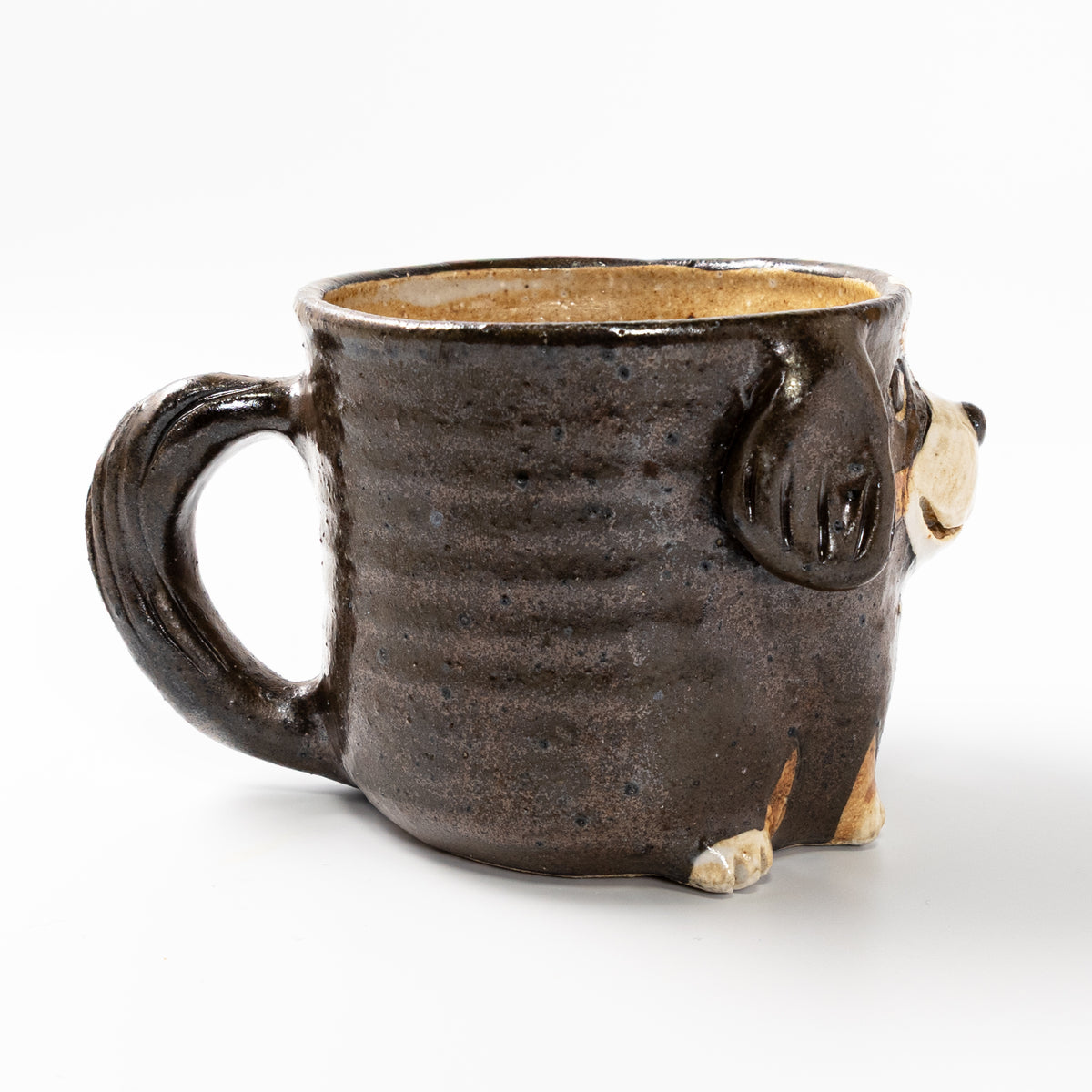 Handmade Ceramic Bernese Mountain Dog Coffee Mug - Cute Animal Small Japanese Pottery Tea Cup & Gift (5 oz / 150ml)