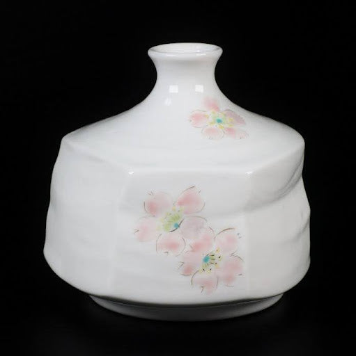 Wind-Blossom Sakura | Kutani Porcelain Bud Vase | Kutani ware | Japanese porcelain vase | Sakura bud vase | Japanese flower vase | handmade Japanese ceramics | minimalist vase | cherry blossom decor | Made in Japan