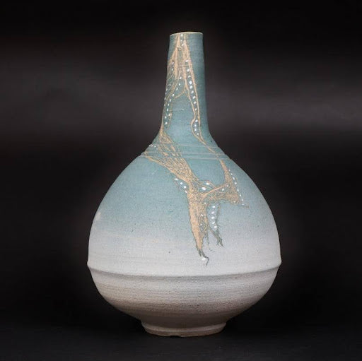 Matcha Mist | Handmade Kasama Ware Flower Vase | Green Haze | Kasama Pottery Bud Vase | Japanese ceramic vase | Small flower vase | Made in Japan