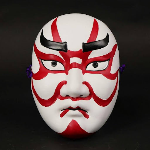 Traditional Japanese Kabuki Mask | Seto Ceramic Wall Hanging | Lucky Home Décor Gift | Japanese wall art